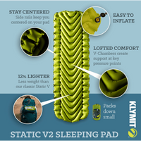 Klymit Static V2 Ultralight Sleeping Pad - Updated,EQUIPMENTSLEEPINGMATTS AIR,KLYMIT,Gear Up For Outdoors,