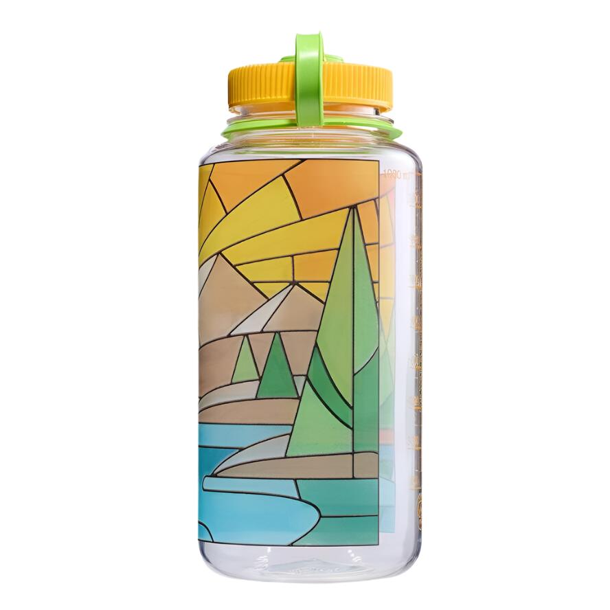 Nalgen 32OZ Wide Mouth Stain Glass Print Bottle,EQUIPMENTHYDRATIONWATBLT PLT,NALGENE,Gear Up For Outdoors,