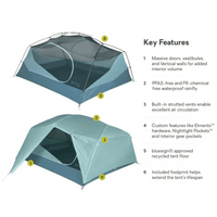 Nemo Aurora 3 Person Backpacking Tent (3 Person/3 Season) Footprint Included,EQUIPMENTTENTS3 PERSON,NEMO EQUIPMENT INC.,Gear Up For Outdoors,