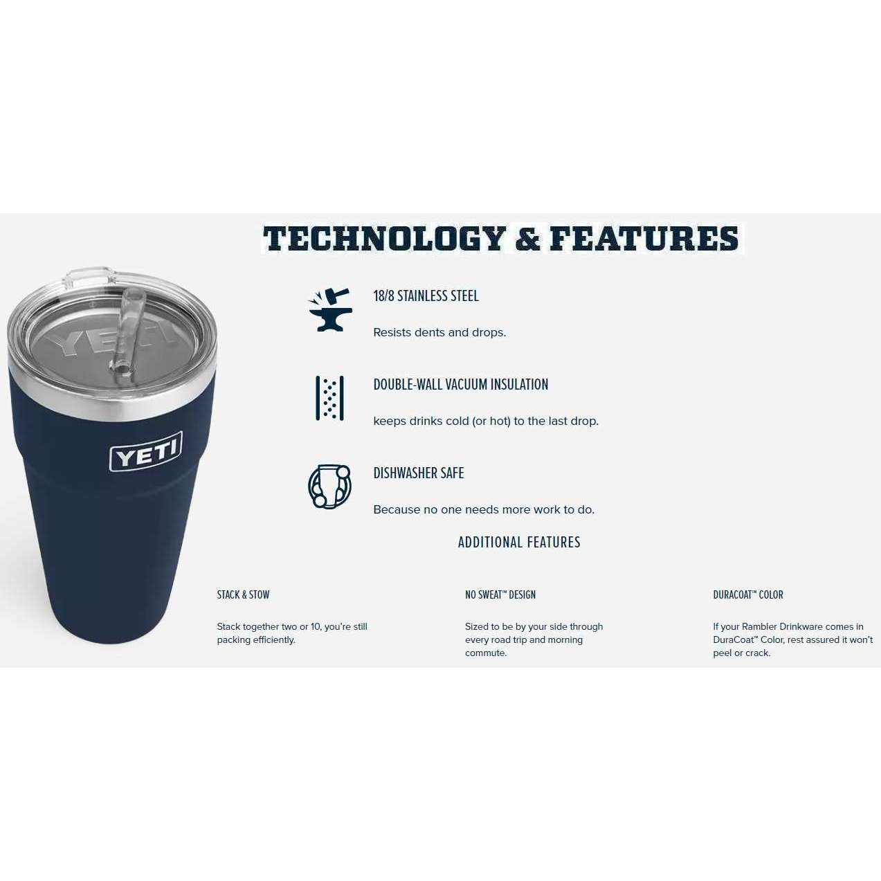 YETI Rambler 26oz Stackable Cup With Straw Lid – All Weather Goods.com