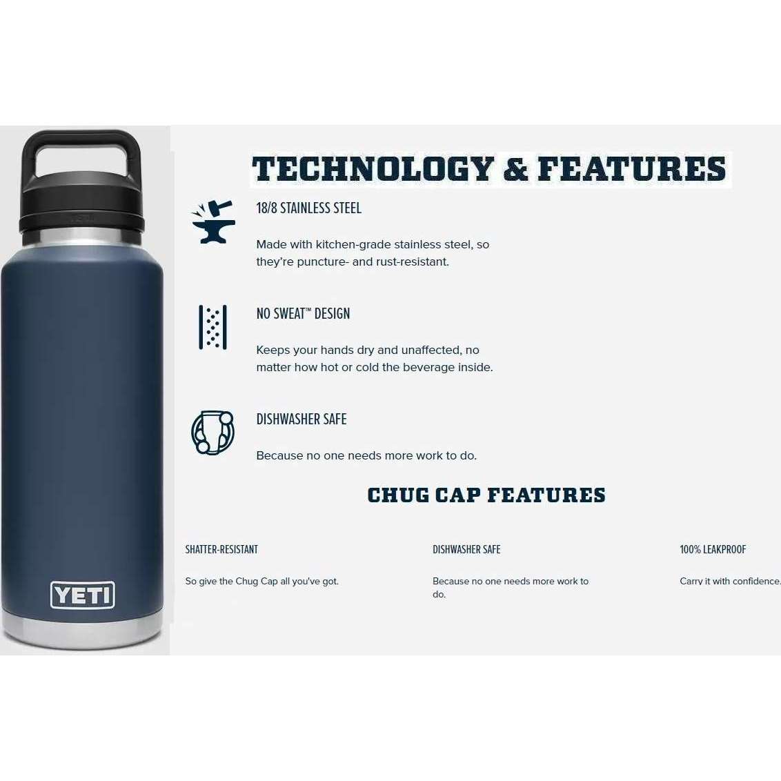 Yeti Rambler 46 oz Water Bottle WITH CHUG CAP – BK's Brand Name
